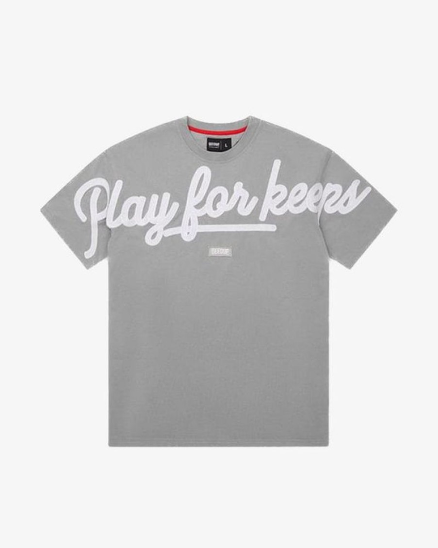 Secret Sneaker Store Online Geedup Play For Keeps Script Tee Grey | Streetwear