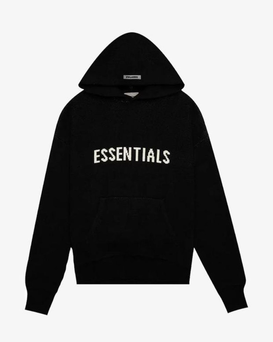Secret Sneaker Store Online Fog Essentials Fw20 Black Knit Hoodie | Hoodies