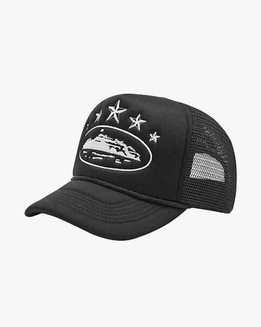 Secret Sneaker Store Online Corteiz 5 Starz Alcatraz Black Trucker Hat | Caps