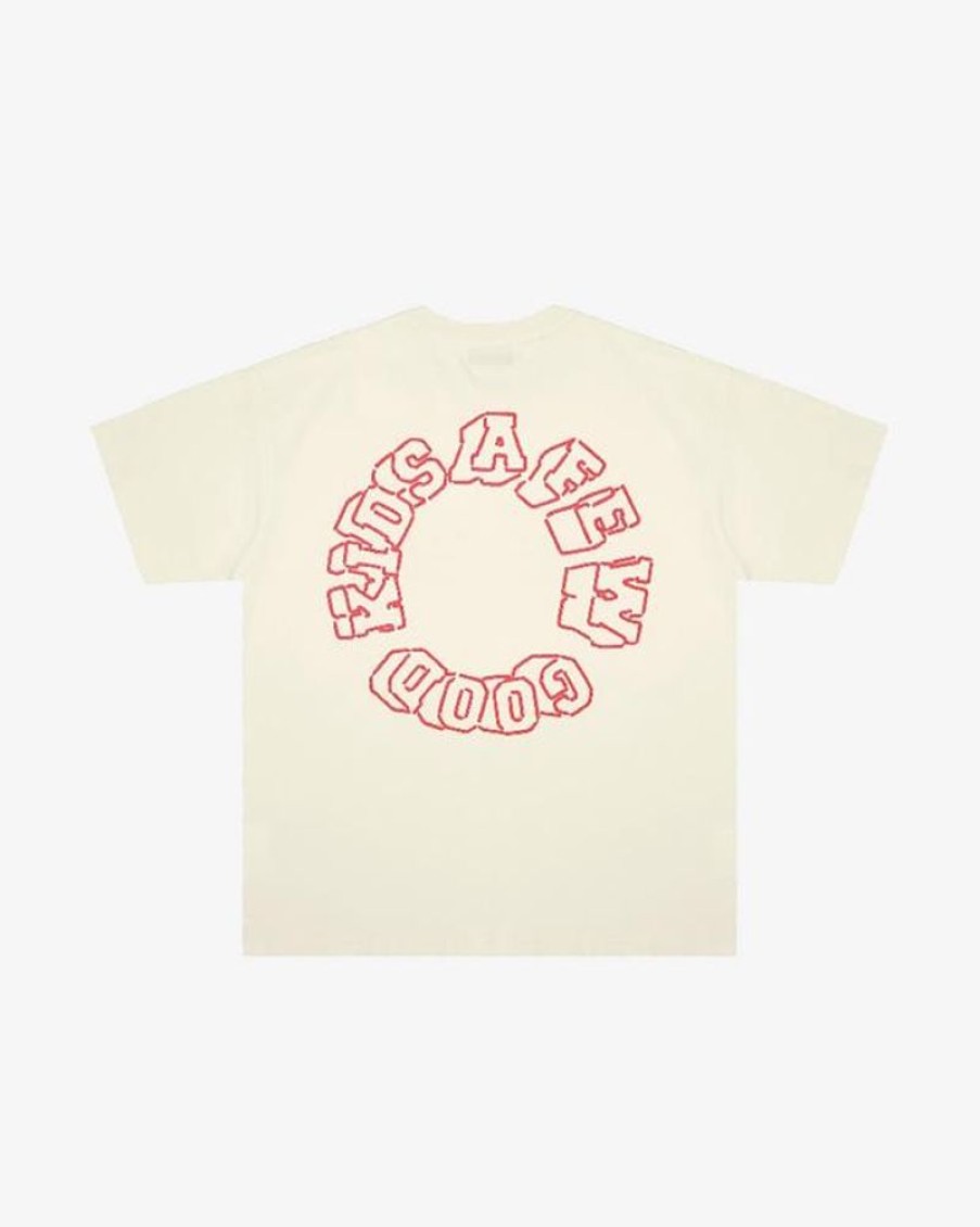 Secret Sneaker Store Online A Few Good Kids Red Arch Stencil Logo Beige Tee | Streetwear
