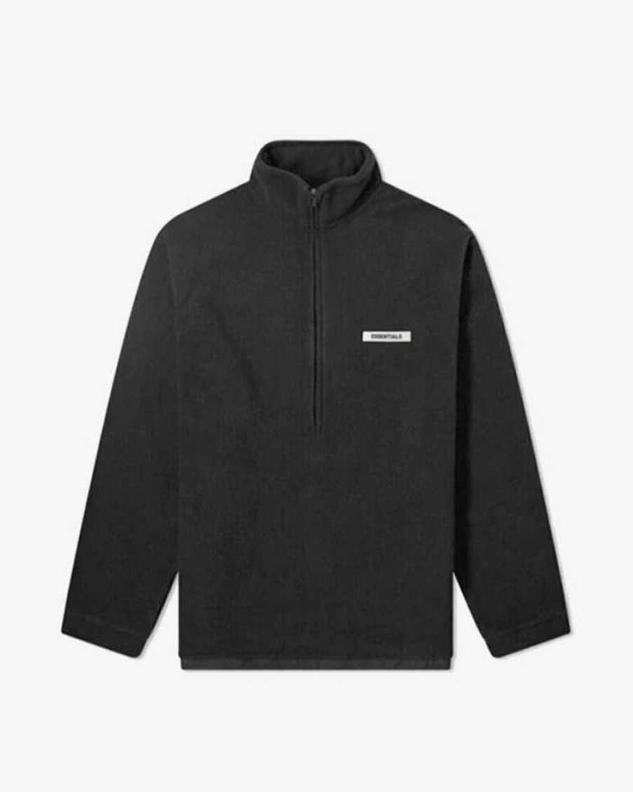 Secret Sneaker Store Online Fog Essentials Ss20 Black Polar Fleece Half Zip Pullover (New) | Streetwear