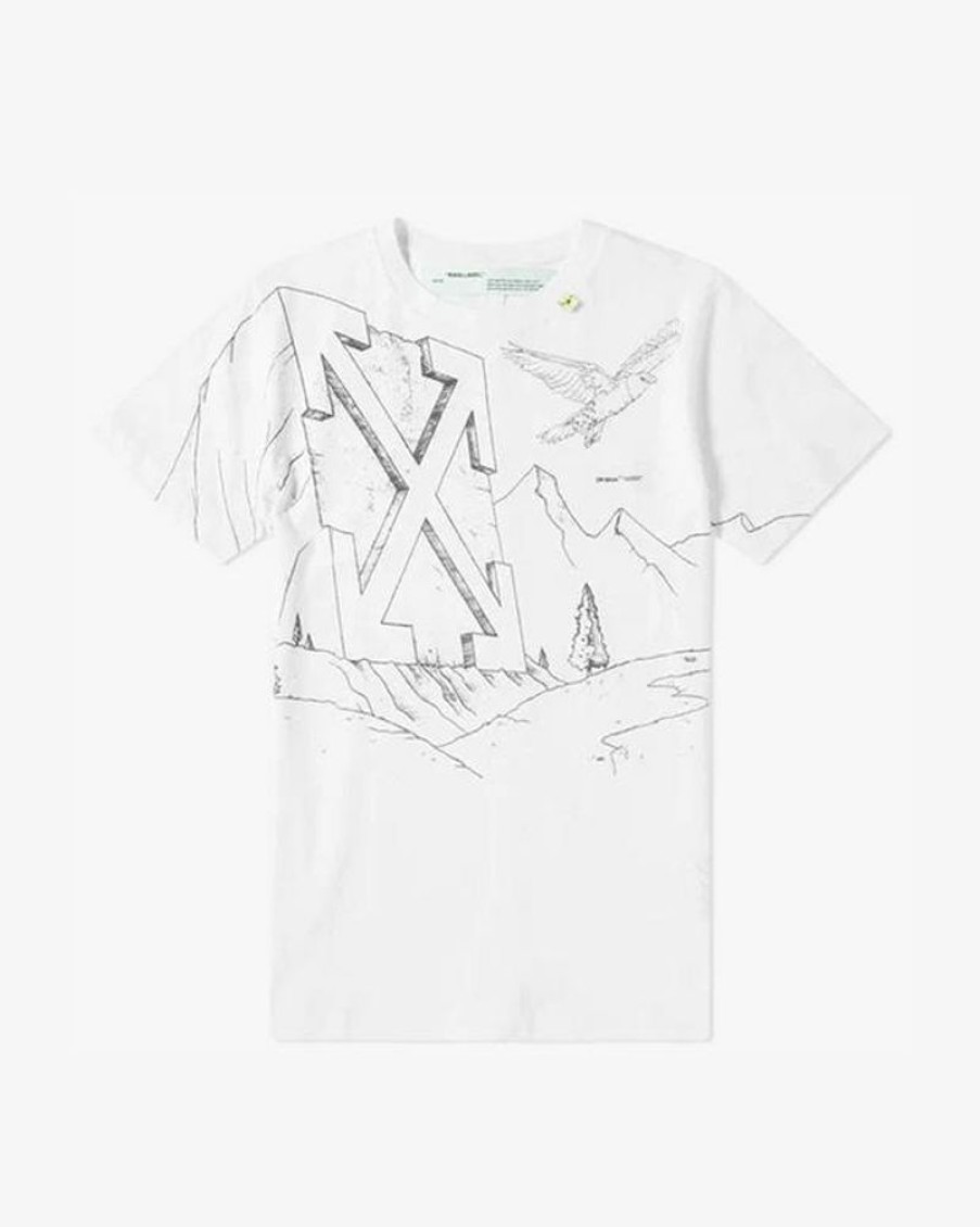 Secret Sneaker Store Online Off White Diagonal Eagle Sketch Print Tee - | Streetwear