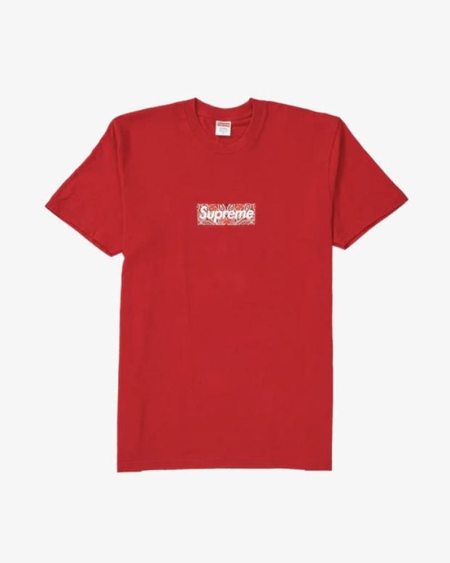 Secret Sneaker Store Online Supreme Fw19 Bandana Box Logo Red Tee - | Streetwear