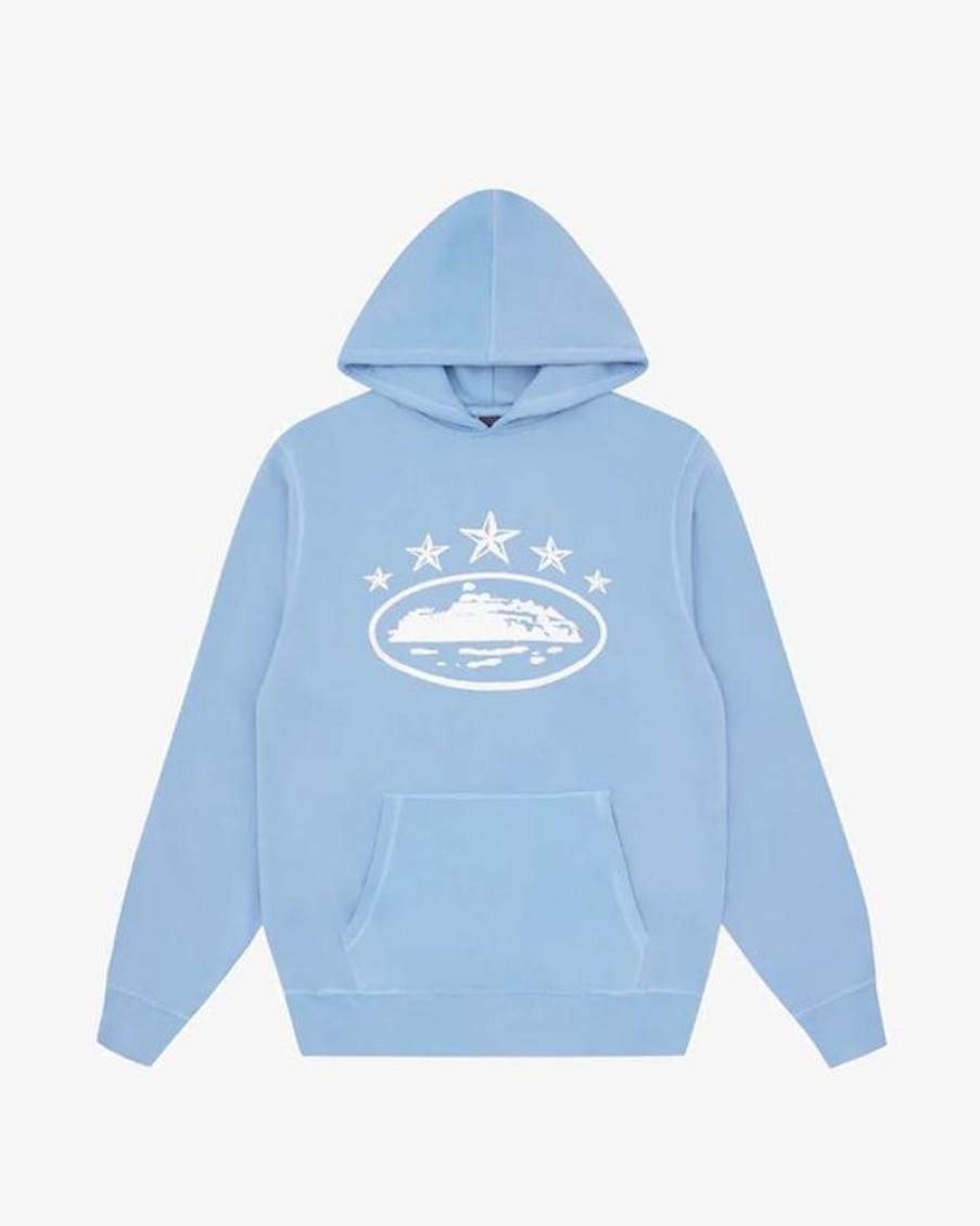 Secret Sneaker Store Online Corteiz Ss23 5 Starz Alcatraz Baby Blue Hoodie (New) | Streetwear