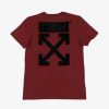 Secret Sneaker Store Online Off White Flocked Furry Arrows Maroon Tee - | Streetwear