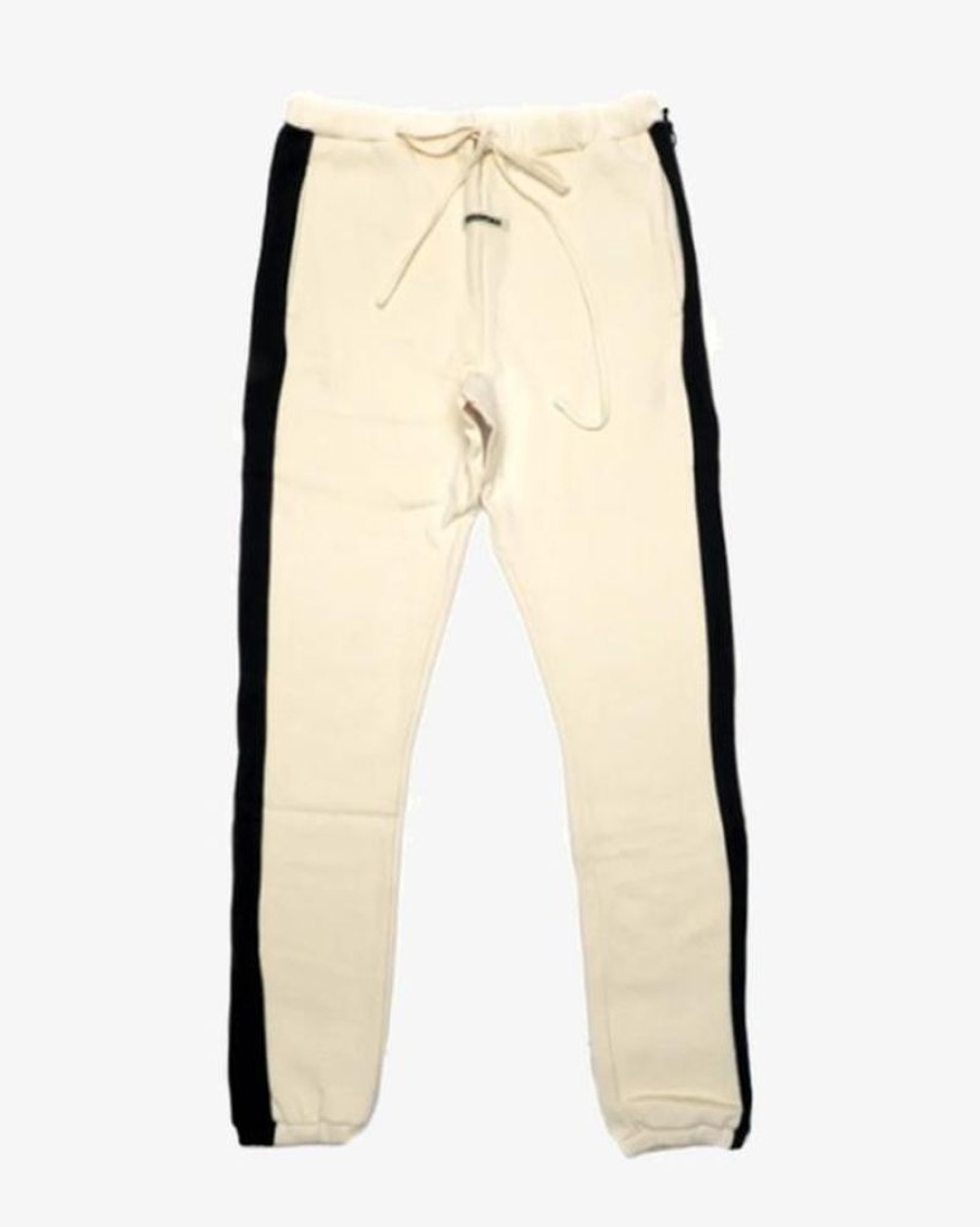 Secret Sneaker Store Online Fog Essentials Fw19 Cream Black Side Stripe Pants (New) | Streetwear
