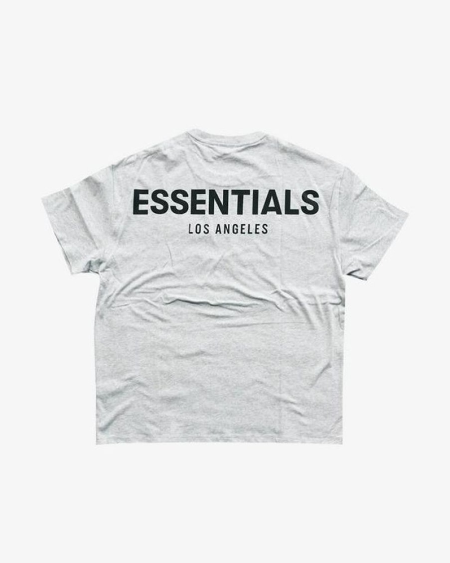 Secret Sneaker Store Online Fog Essentials Los Angeles Exclusive Reflective Logo Heather Grey Tee (New) | Tees