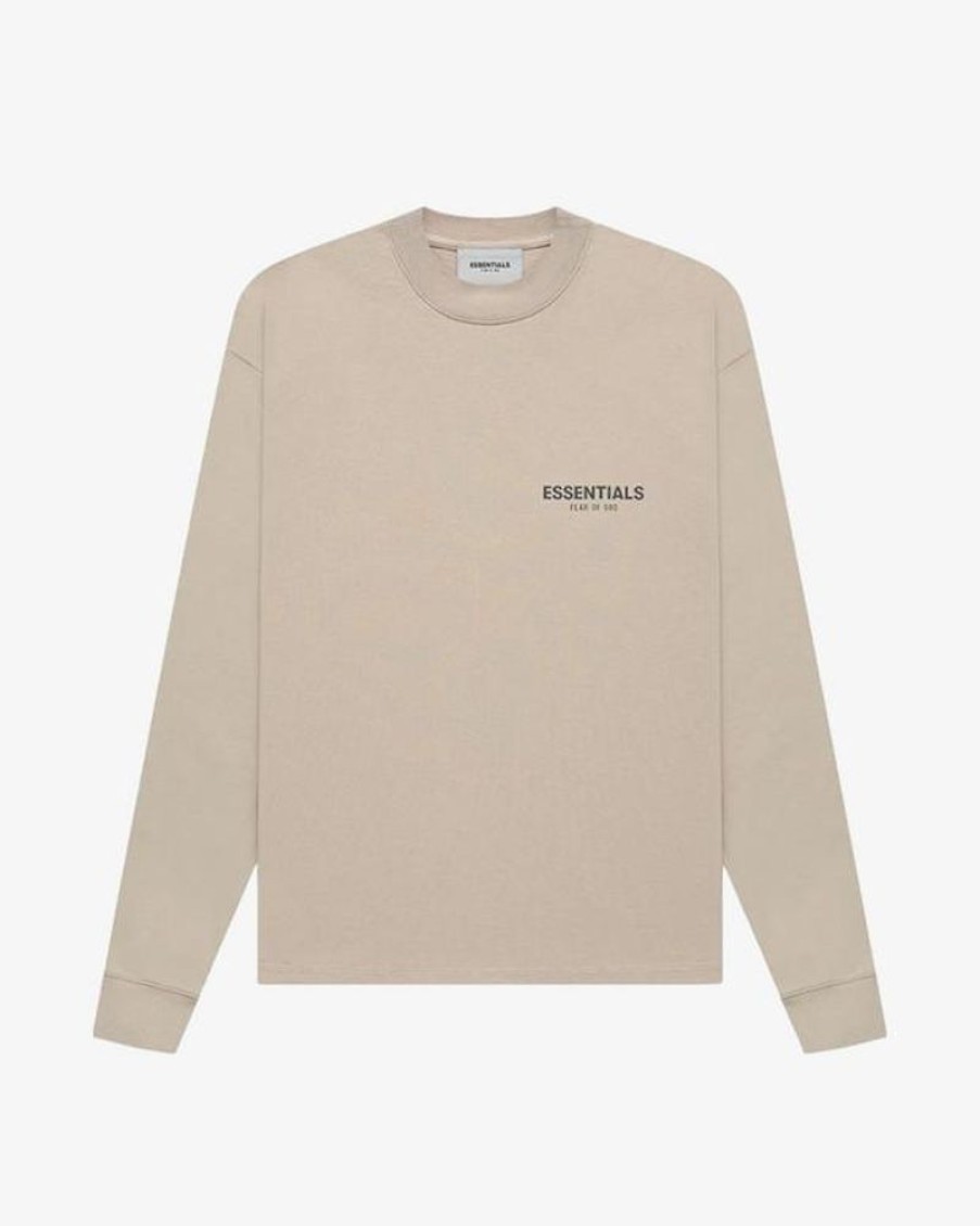 Secret Sneaker Store Online Fog Essentials Fw21 Chest Reflective Logo Tan Long Sleeve Tee | Tees