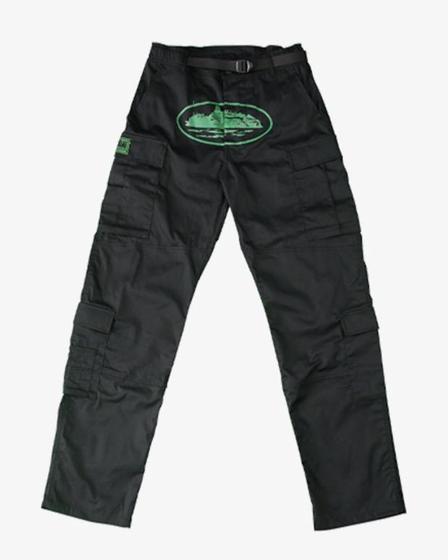 Secret Sneaker Store Online Corteiz Mula Guerillaz Cargos Black / Green | Streetwear