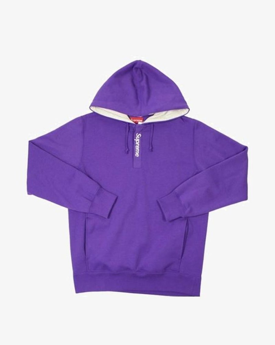 Secret Sneaker Store Online Supreme Ss16 Contrast Placket Purple Hoodie (New) | Streetwear
